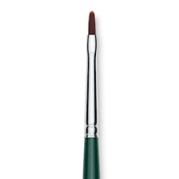 Silver Brush Ruby Satin Synthetic Brush - Filbert, Size 1, Short Handle, close-up