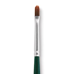Silver Brush Ruby Satin Synthetic Brush - Filbert Comb, Size 1/8, Short Handle close-up