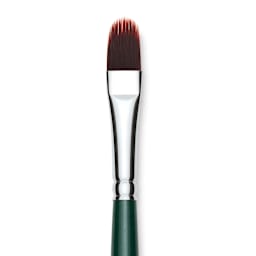 Silver Brush Ruby Satin Synthetic Brush - Filbert Comb, Size 3/8", Short Handle, close-up