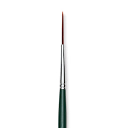 Silver Brush Ruby Satin Synthetic Brushes - Script Liner, Short Handle close-up