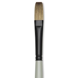 Silver Brush Black Pearl Synthetic Brush - Series 6401, Flat, Size 6, Long Handle, close-up
