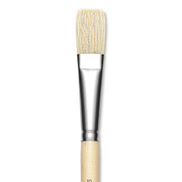 Utrecht Rhenish Pure Hog Bristle Brush - Flat, Size 10, Long Handle