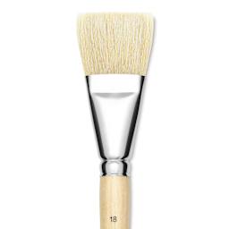 Utrecht Rhenish Pure Hog Bristle Brush - Bright, Size 18, Long Handle