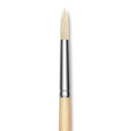 Utrecht Rhenish Pure Hog Bristle Brush - Round, Size 6, Long Handle