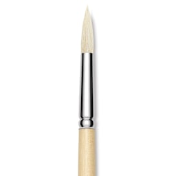 Utrecht Rhenish Pure Hog Bristle Brush - Round, Size 8, Long Handle