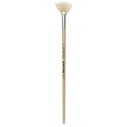 Utrecht Rhenish Pure Hog Bristle Brush - Fan, Size 6, Long Handle (full length)