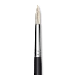Utrecht Natural Chungking Pure Bristle Brush - Round, Size 6, Long Handle, Close-up
