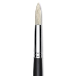 Utrecht Natural Chungking Pure Bristle Brush - Round, Size 8, Long Handle, Close-up