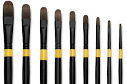 Utrecht Manglon Synthetic Brushes-Filbert (Close-up)