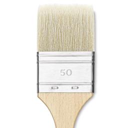 Utrecht Rhenish Pure Hog Bristle Brush - Extra Large Flat, Size 2", Long Handle