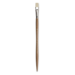 Winsor & Newton Artists' Oil Synthetic Hog Brush - Bright, Size 8, Long Handle (full length)