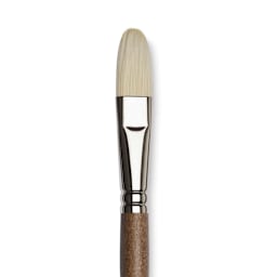 Winsor & Newton Artists' Oil Synthetic Hog Brush - Filbert, Size 10, Long Handle (close-up)