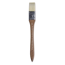 Winsor & Newton Artists' Oil Synthetic Hog Brush - Glaze, Size 1", Long Handle (full length)