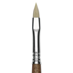 Escoda Futura Synthetic Bristle Brush - Series 5410, Short Filbert, Size 6, Long Handle, close-up