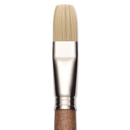 Escoda Futura Synthetic Bristle Brush - Series 5424, Flat, Size 20, Long Handle, close-up