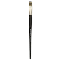 Escoda Vintage Synthetic Brush - Flat, Long  Handle, Size 18