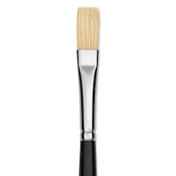 Trekell Hog Bristle Brush - Flat, Long Handle, Size 6, close up