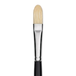 Trekell Hog Bristle Brush - Filbert, Long Handle, Size 8, close up