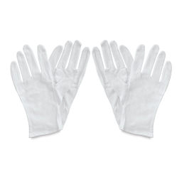 Art Alternatives Soft White Cotton Gloves - Two pair of gloves shown vertically