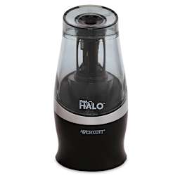 Westcott iPoint Halo Electric Colored Pencil Sharpener - Front view of empty Halo Sharpener