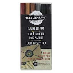 Manuscript Sealing Gun Wax Sticks - Assorted Colors, Pkg of 6, front of packaging