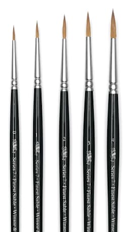 Winsor & Newton Series 7 Kolinsky Sable Brushes - Components of Set of 5