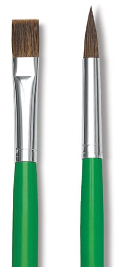 Blick Economy Ox/Pony Hair Brushes - Closeup of Bright and Round Brush
