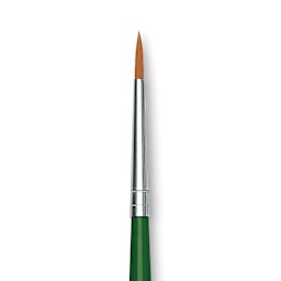 Blick Economy Golden Taklon Brush - Round, Long Handle, Size 1 close up