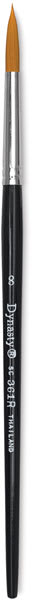 Dynasty Finest Golden Synthetic Brush - Round brush shown upright