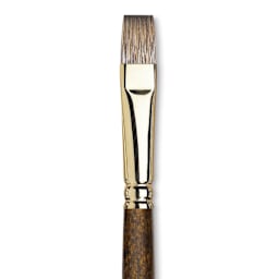 Winsor & Newton Monarch Mongoose Brush - Flat, Long Handle, Size 10, close up