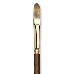 Winsor & Newton Monarch Mongoose Brush - Filbert, Long Handle, Size 8, close up