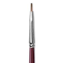 Da Vinci Kolinsky Red Oil Sable Brush - Bright, Long Handle, Size 0 close up
