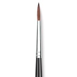 Princeton Series 7050 Kolinsky Sable Round - Size 3, Short Handle close up