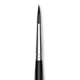 Da Vinci Casaneo Synthetic Squirrel Watercolor Brush - Round, Size 6, Short Handle, Synthetic, close up