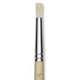 Blick Scholastic White Bristle Brush - Stencil Brush, 1/4" close up