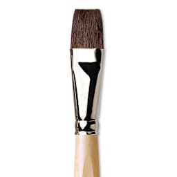 Da Vinci Petit Gris Pur Blue Squirrel Brush - Flat Wash, Short Handle, Size 18 close up