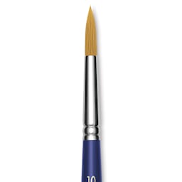 Blick Scholastic Short Handle Golden Taklon Brush - Round, Size 10 close up
