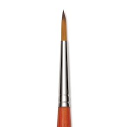 Raphael Golden Kaerell Brush - Pointed Round, Short Handle, Size 3, close-up