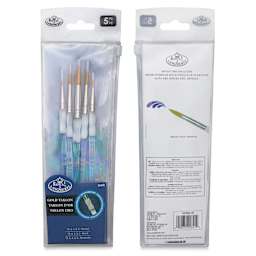 Royal Langnickel Soft Grip Golden Taklon Brush Set - Round, Short Handle, Set of 5
