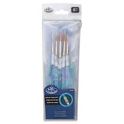 Royal Langnickel Soft Grip Golden Taklon Brush Set - Round, Short Handle, Set of 5