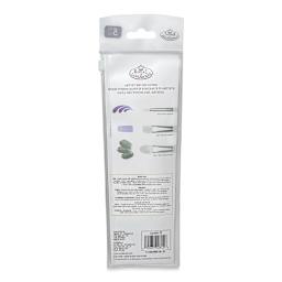Royal & Langnickel Soft Grip White Taklon Brushes - Set 305, Short Handle, Set of 5, back of the pack