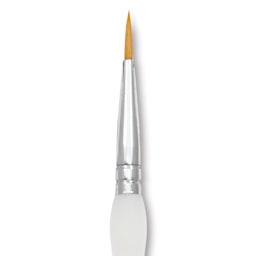 Royal & Langnickel Soft Grip Golden Taklon Brush - Round, Short Handle, Size 2, close-up