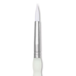 Royal & Langnickel Soft Grip White Taklon Brush - Round, Short Handle, Size 4, close-up