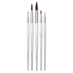 Royal Langnickel Clear Choice Brush Set - Soft Natural Hair, Round, Set of 60, Short Handle (full handle)