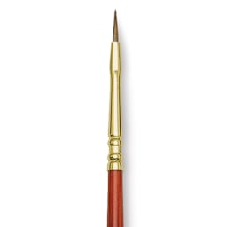 Blick Master Kolinsky Sable Brush - Filbert, Long Handle, Size 0 close up