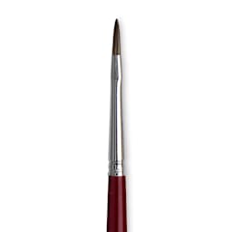 Da Vinci Black Sable Brush - Regular Filbert, Long Handle, Size 1 close up
