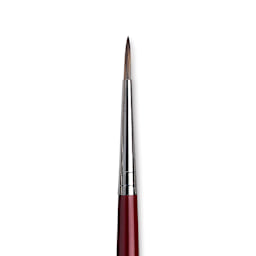 Da Vinci Black Sable Brush - Round, Long Handle, Size 6 close up