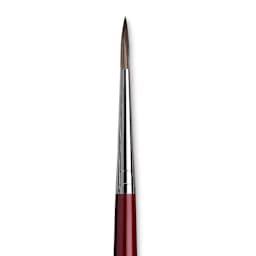 Da Vinci Black Sable Brush - Round, Long Handle, Size 8 close up