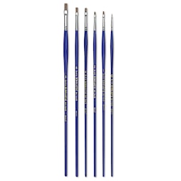Blick Scholastic Ox Hair Brush Set - Bright, Long Handle, Set of 6