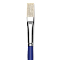 Blick Scholastic White Bristle Brush - Flat, Size 18 close up